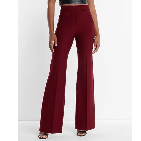 Elegant Burgundy Women's Pants - Picture 3 of 6